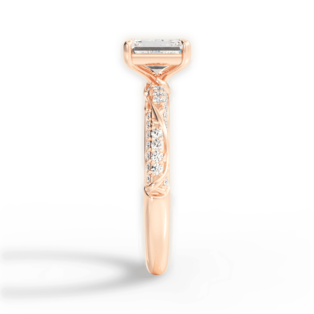 14kt Rose Gold/18kt Rose Gold/emerald/perspective