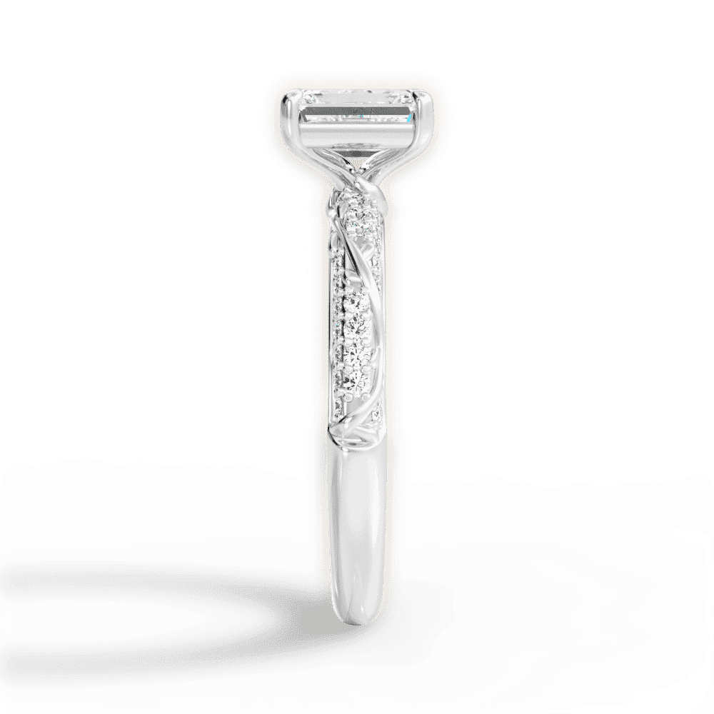 14kt White Gold/18kt White Gold/Platinum/emerald/perspective