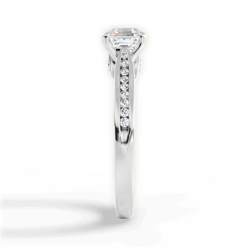 14kt White Gold/18kt White Gold/Platinum/asscher/perspective