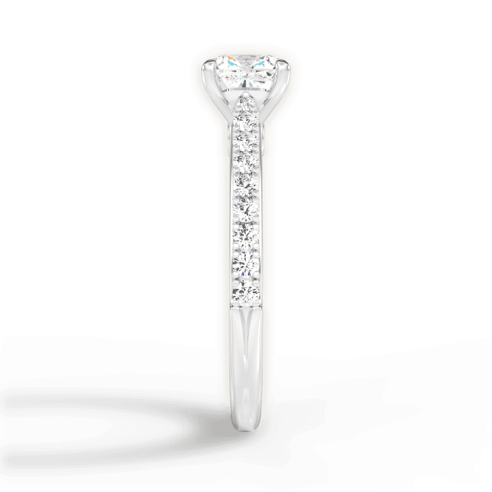 14kt White Gold/18kt White Gold/Platinum/cushion/perspective