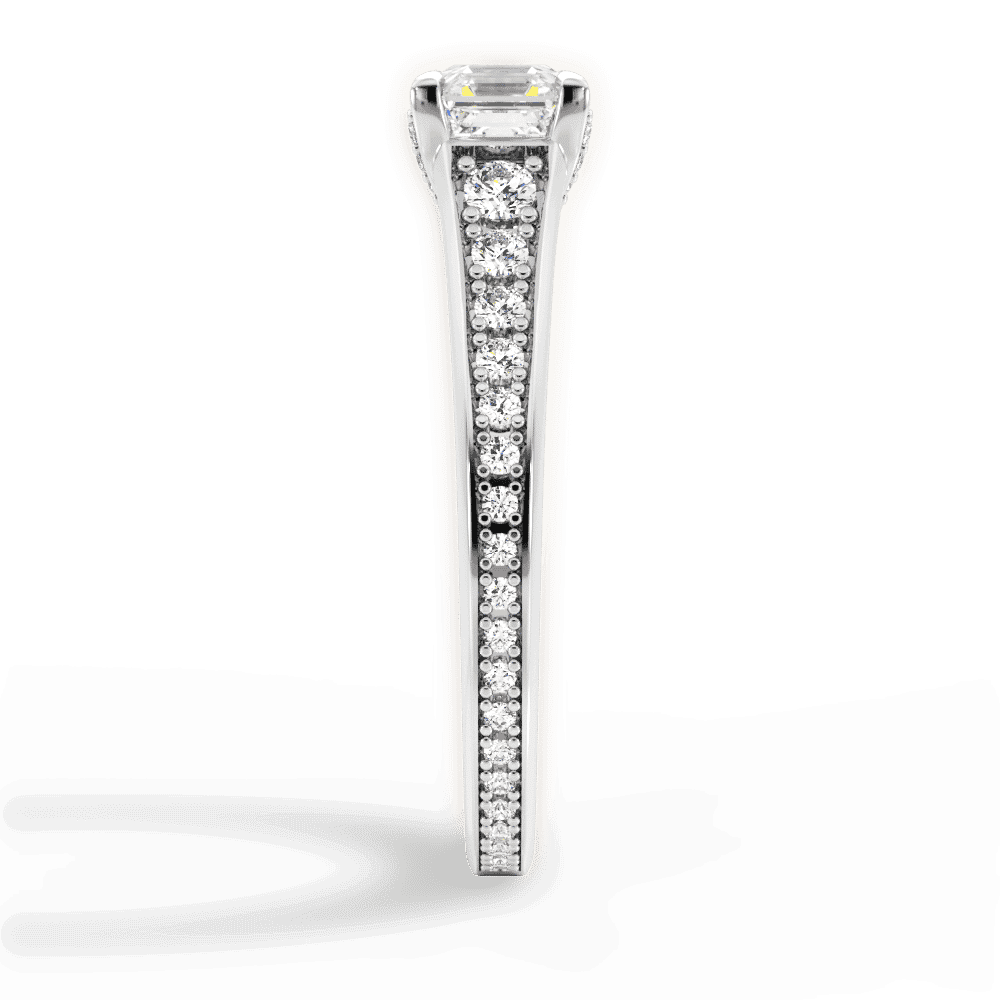 14kt White Gold/18kt White Gold/Platinum/asscher/perspective