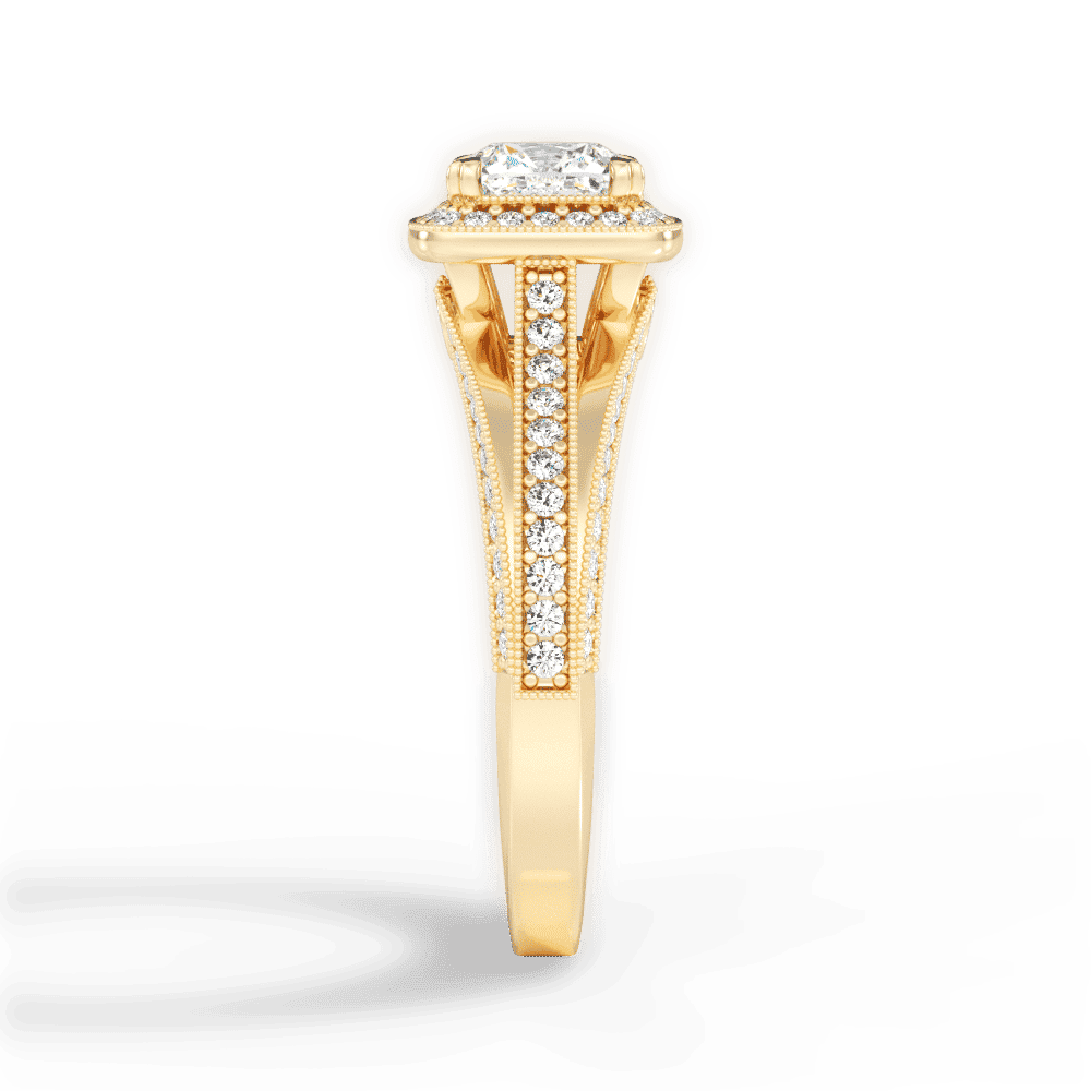 14kt Yellow Gold/18kt Yellow Gold/cushion/perspective