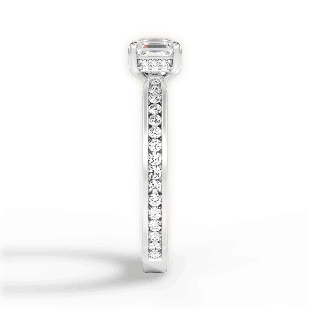 14kt White Gold/18kt White Gold/Platinum/asscher/perspective