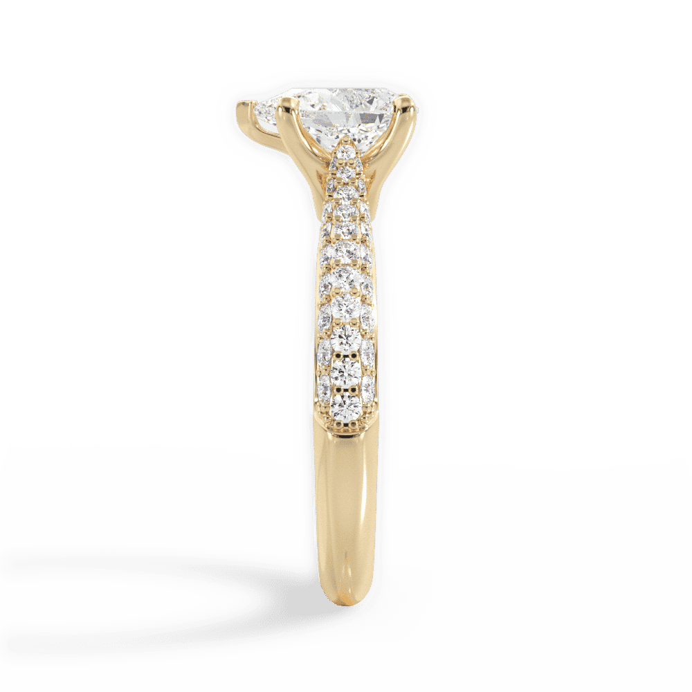 14kt Yellow Gold/18kt Yellow Gold/pear/perspective