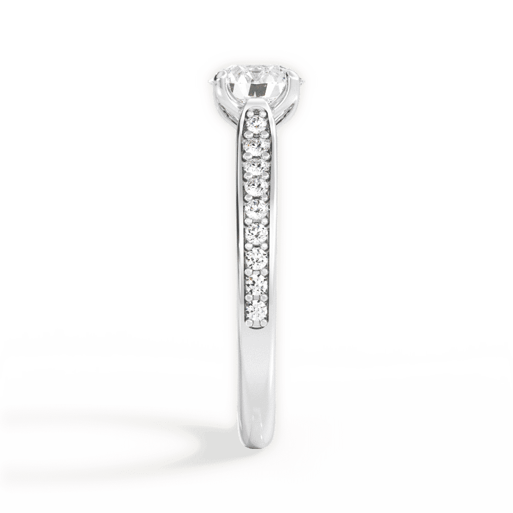 14kt White Gold/18kt White Gold/Platinum/round/perspective