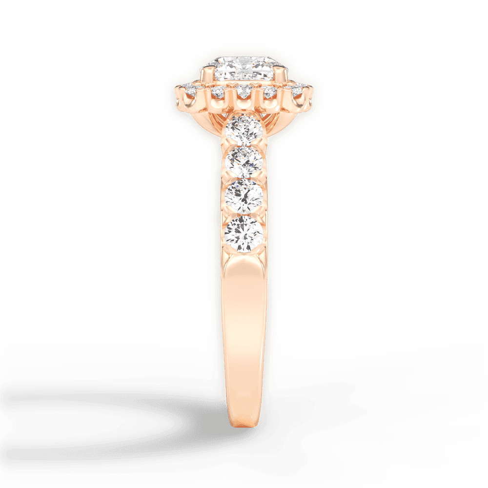14kt Rose Gold/18kt Rose Gold/cushion/perspective