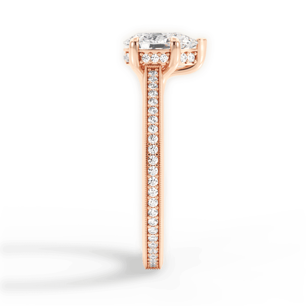 14kt Rose Gold/18kt Rose Gold/pear/perspective