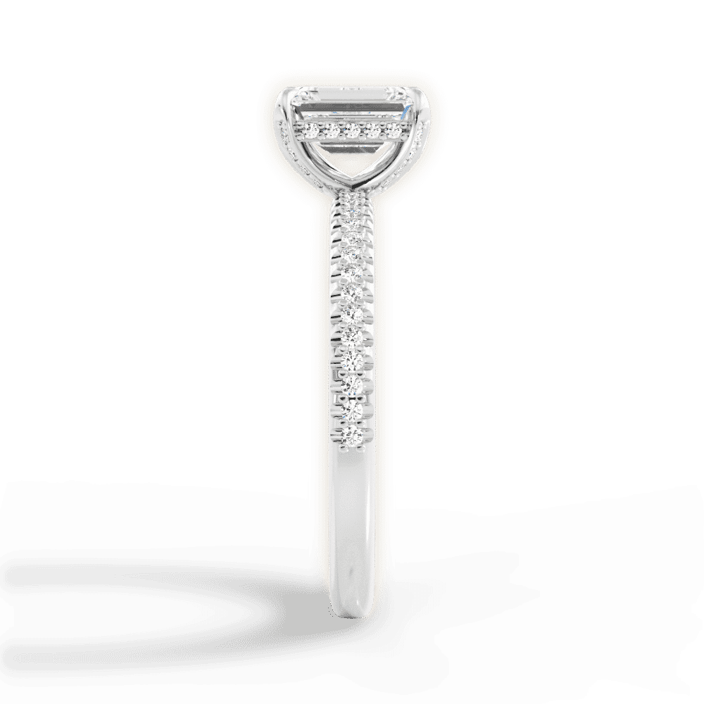 14kt White Gold/18kt White Gold/Platinum/emerald/perspective