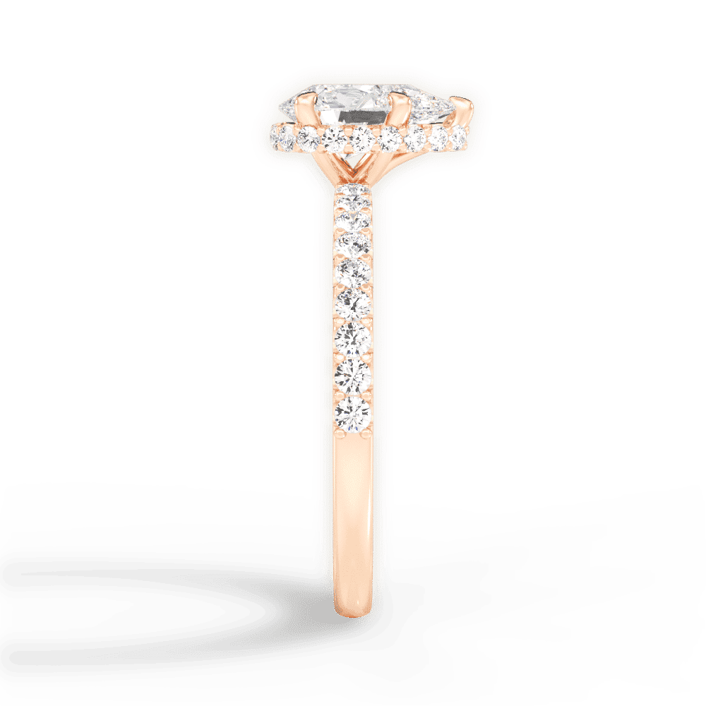 14kt Rose Gold/18kt Rose Gold/pear/perspective