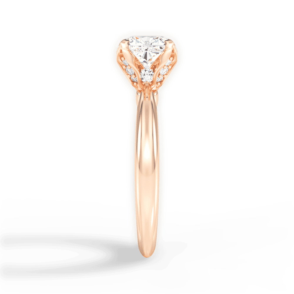 14kt Rose Gold/18kt Rose Gold/cushion/perspective