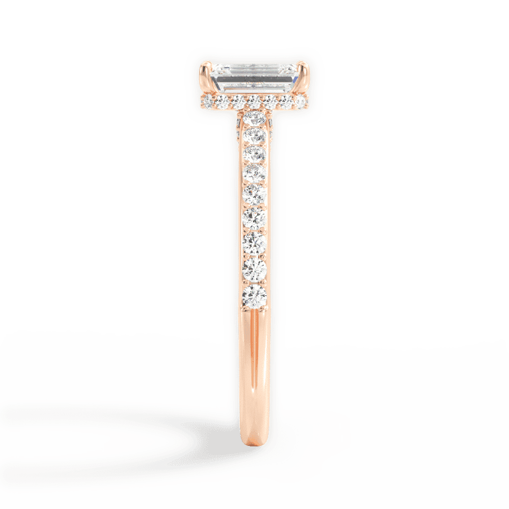 14kt Rose Gold/18kt Rose Gold/emerald/perspective