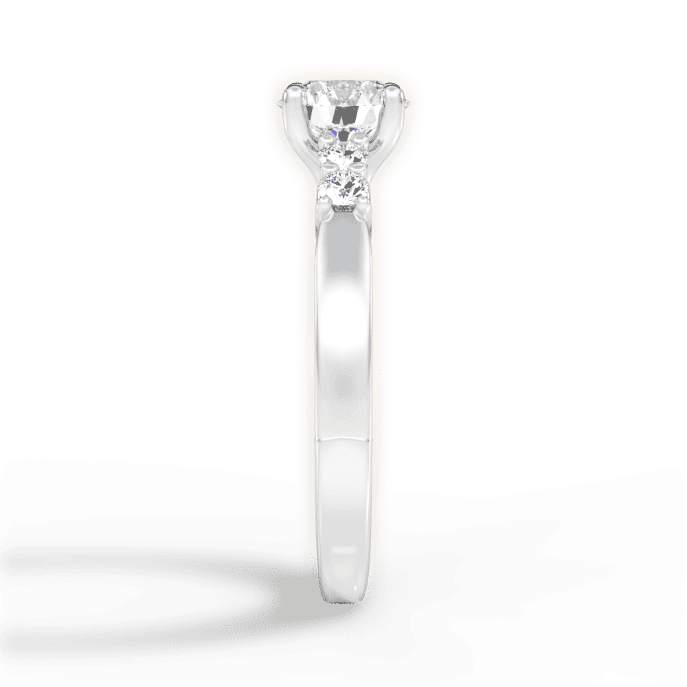 14kt White Gold/18kt White Gold/Platinum/round/perspective