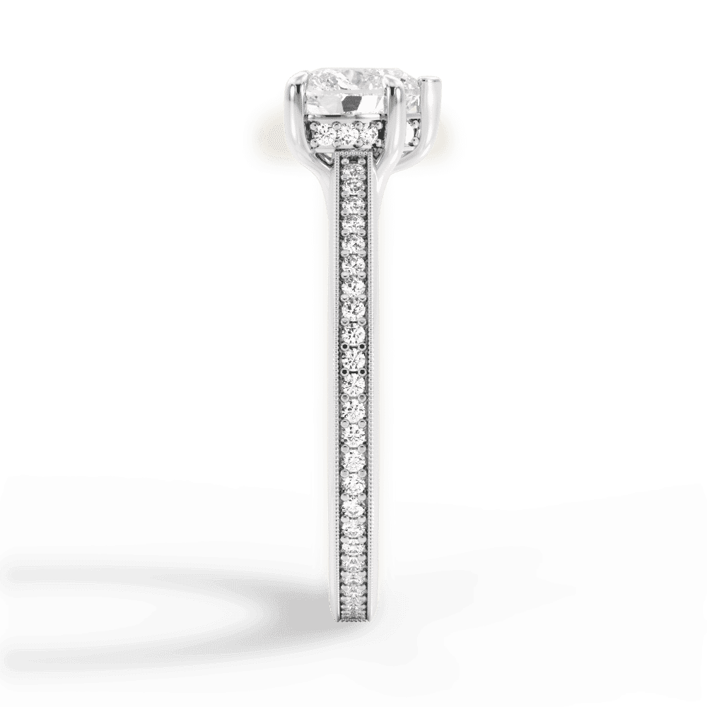 14kt White Gold/18kt White Gold/Platinum/heart/perspective