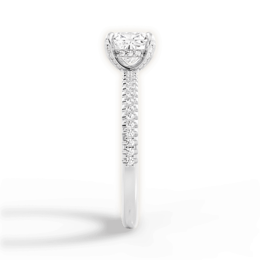 14kt White Gold/18kt White Gold/Platinum/cushion/perspective