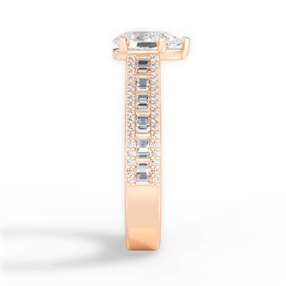 14kt Rose Gold/18kt Rose Gold/pear/perspective