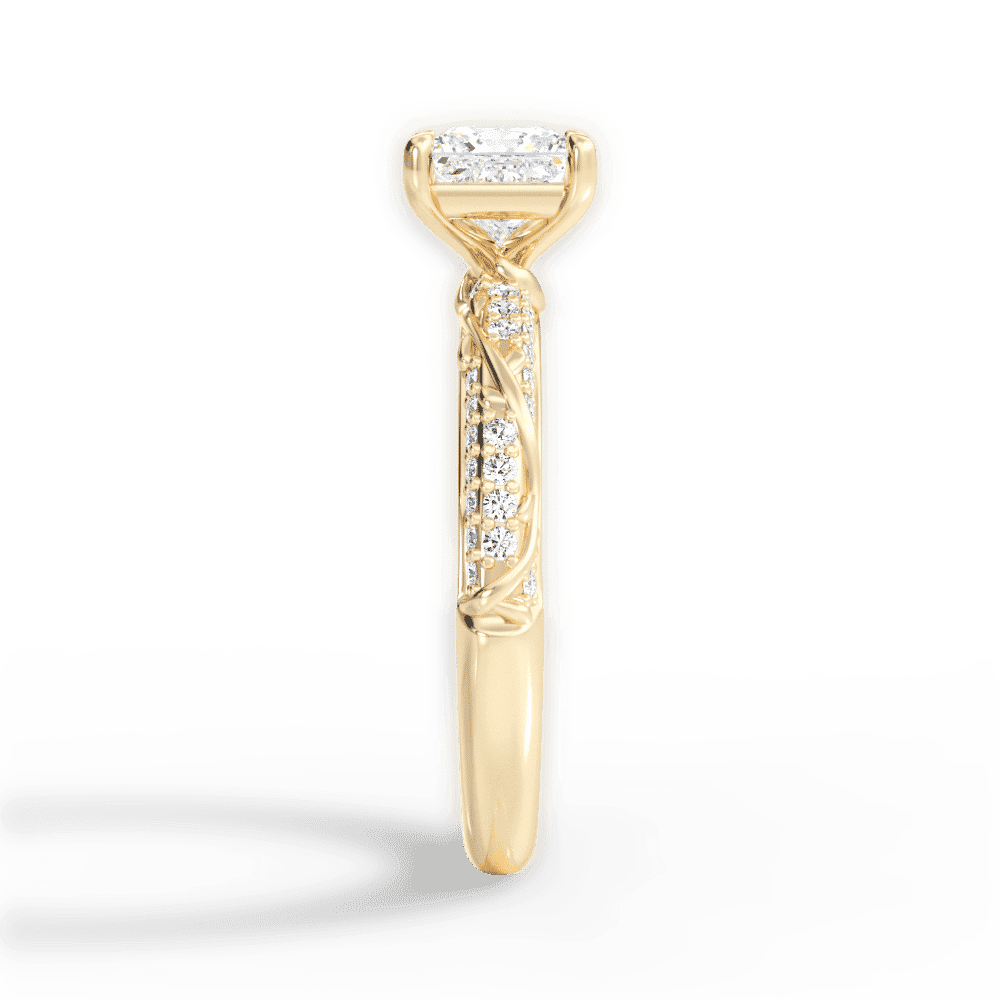 14kt Yellow Gold/18kt Yellow Gold/princess/perspective