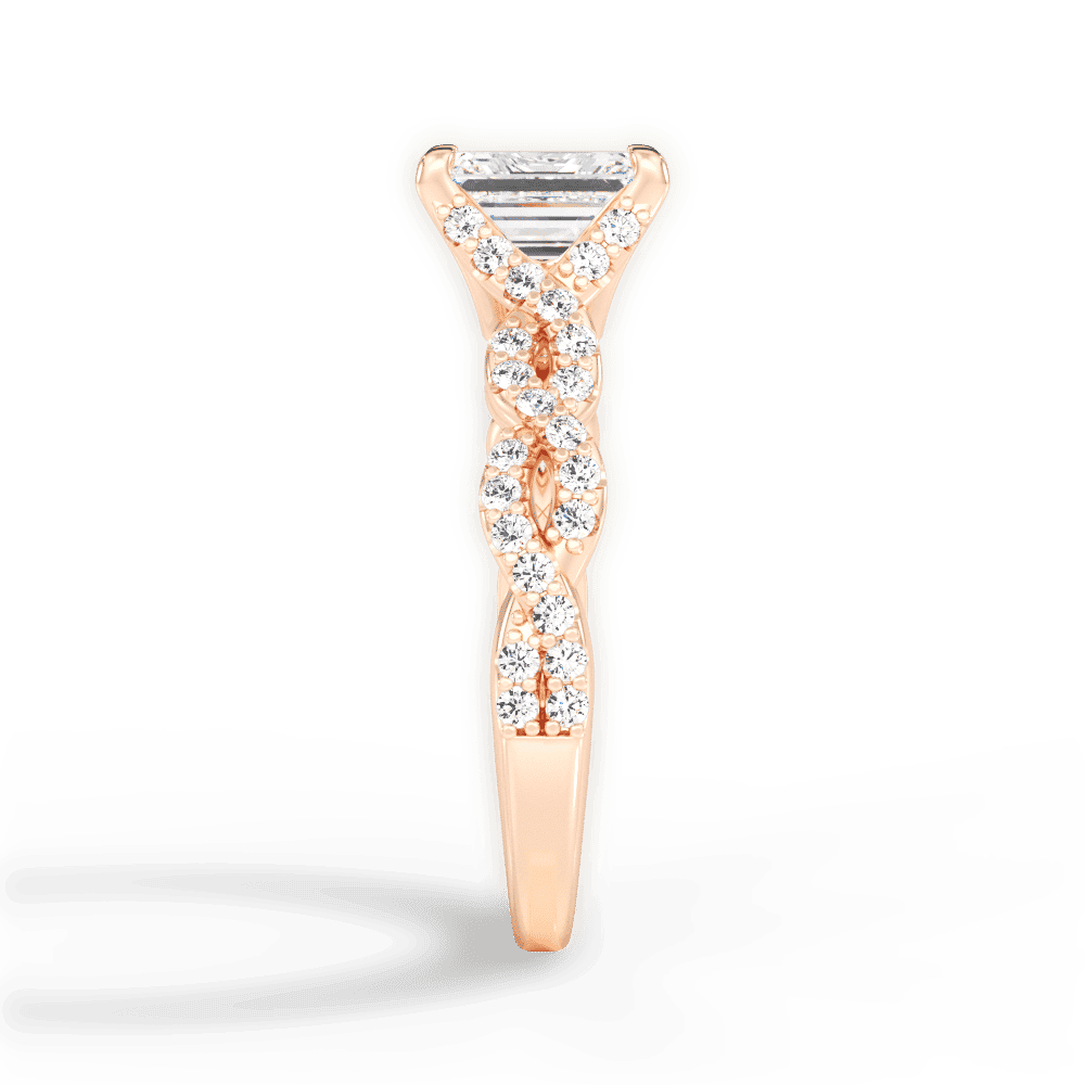 14kt Rose Gold/18kt Rose Gold/emerald/perspective