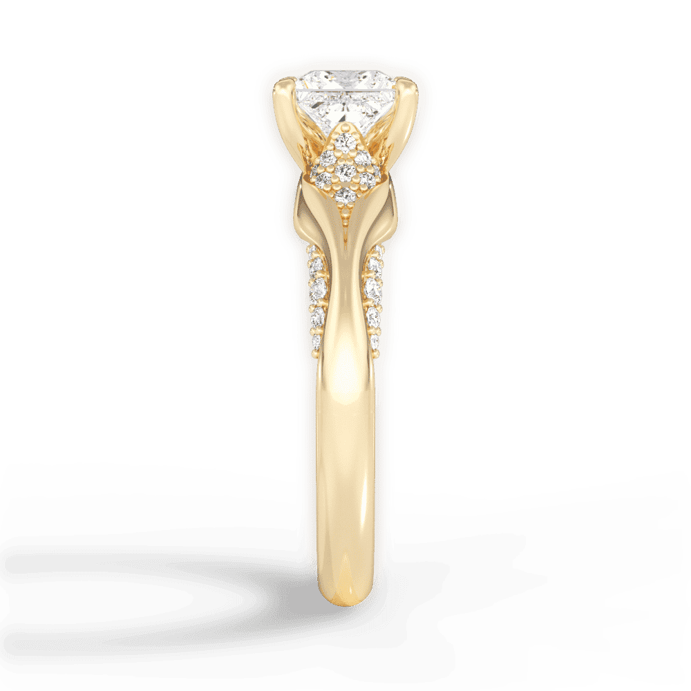 14kt Yellow Gold/18kt Yellow Gold/princess/perspective