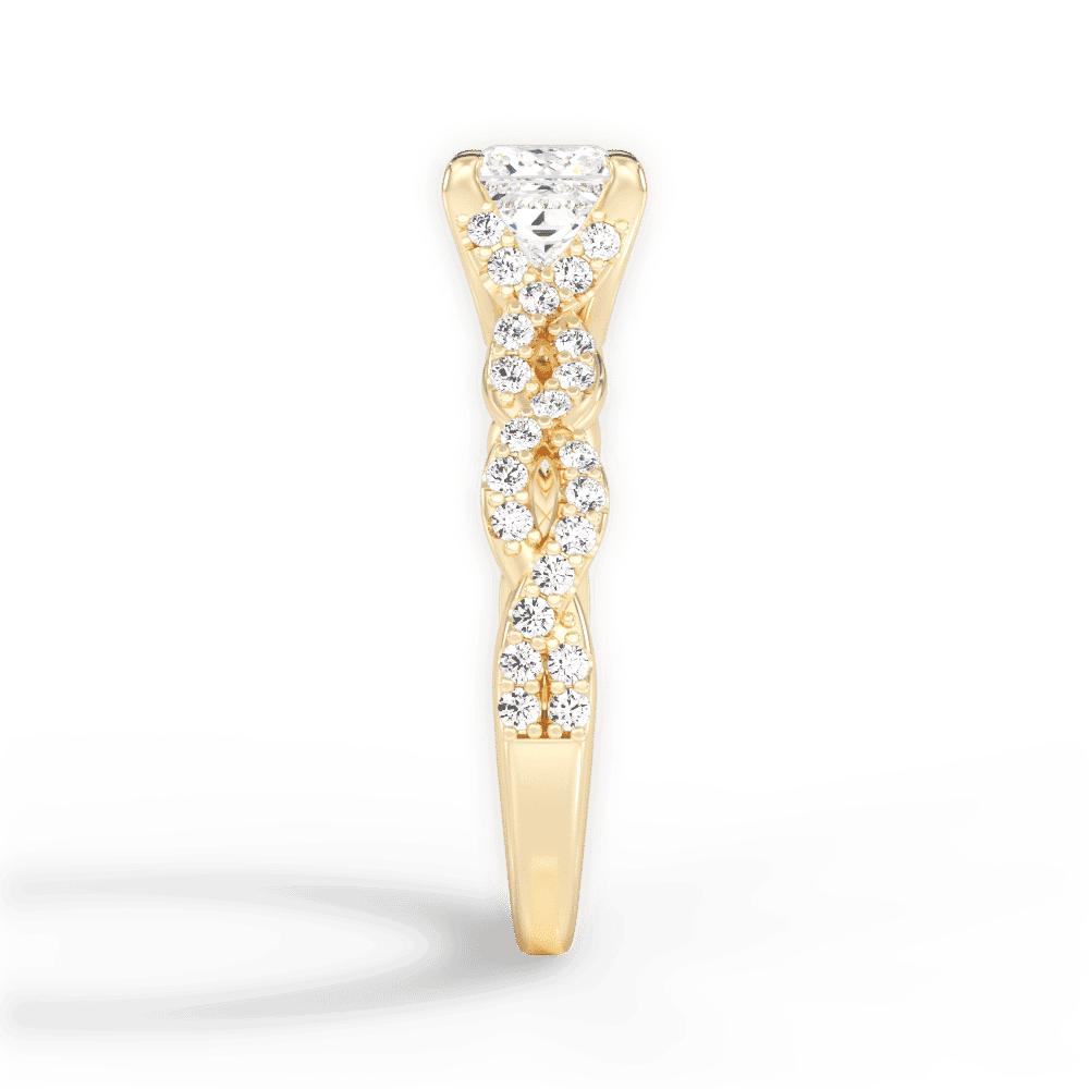 14kt Yellow Gold/18kt Yellow Gold/princess/perspective