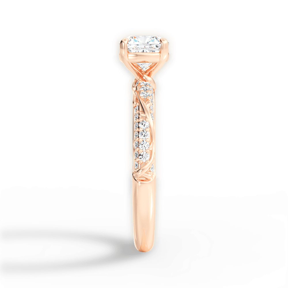 14kt Rose Gold/18kt Rose Gold/cushion/perspective