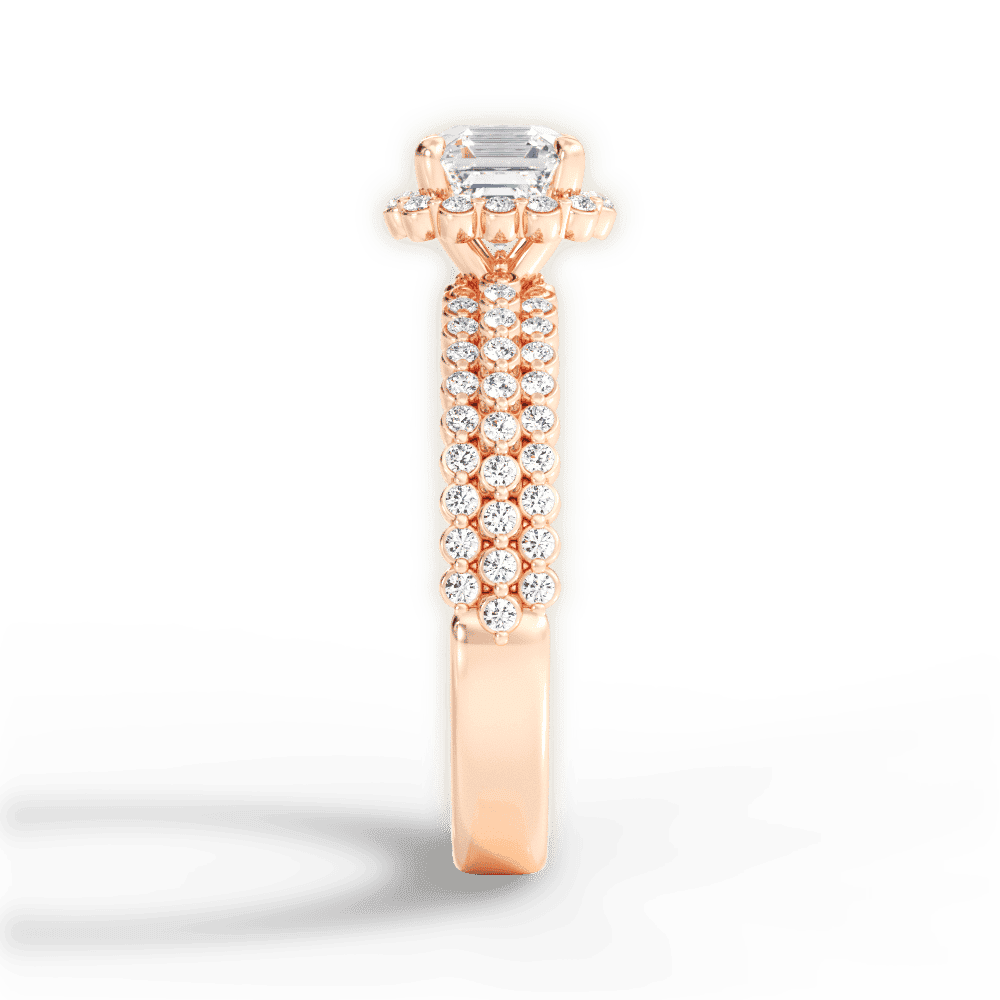14kt Rose Gold/18kt Rose Gold/asscher/perspective