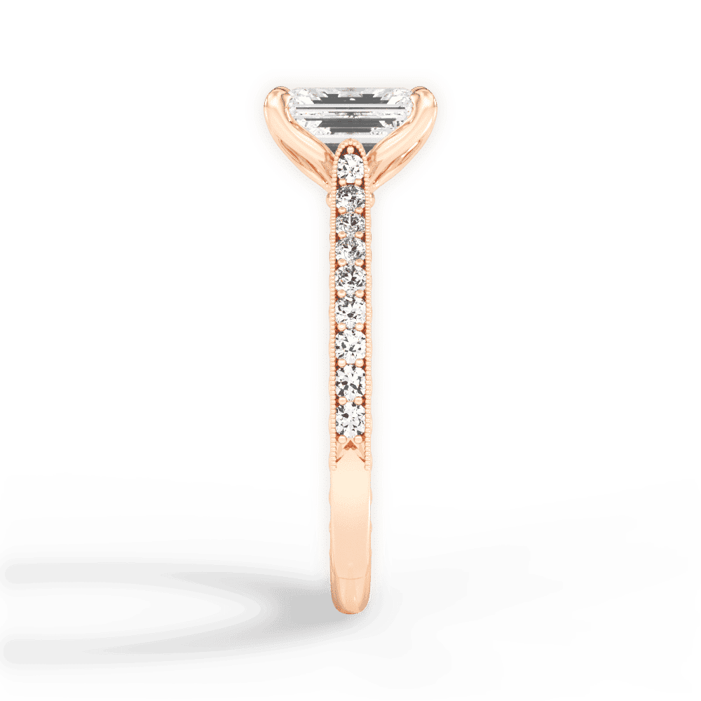 14kt Rose Gold/18kt Rose Gold/emerald/perspective