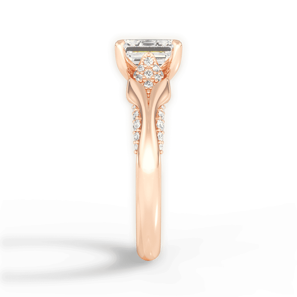 14kt Rose Gold/18kt Rose Gold/emerald/perspective