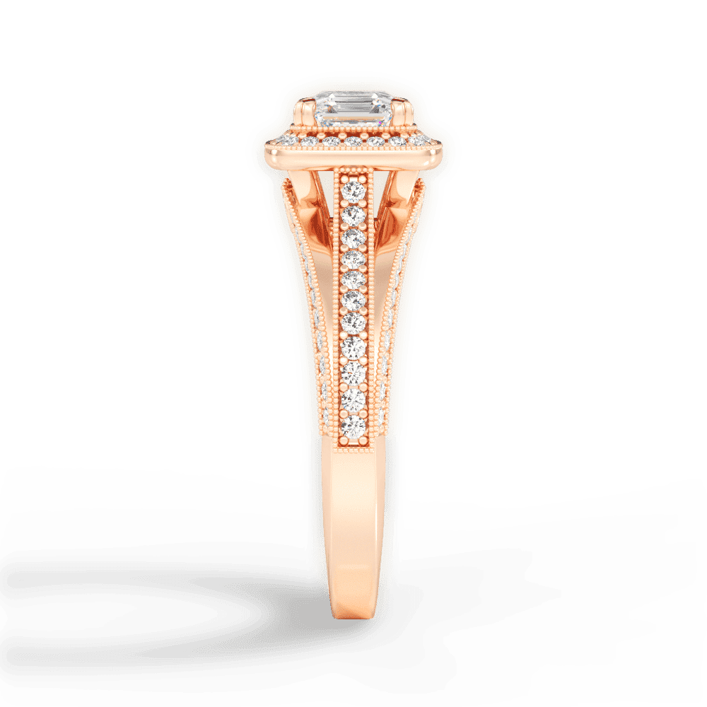 14kt Rose Gold/18kt Rose Gold/asscher/perspective
