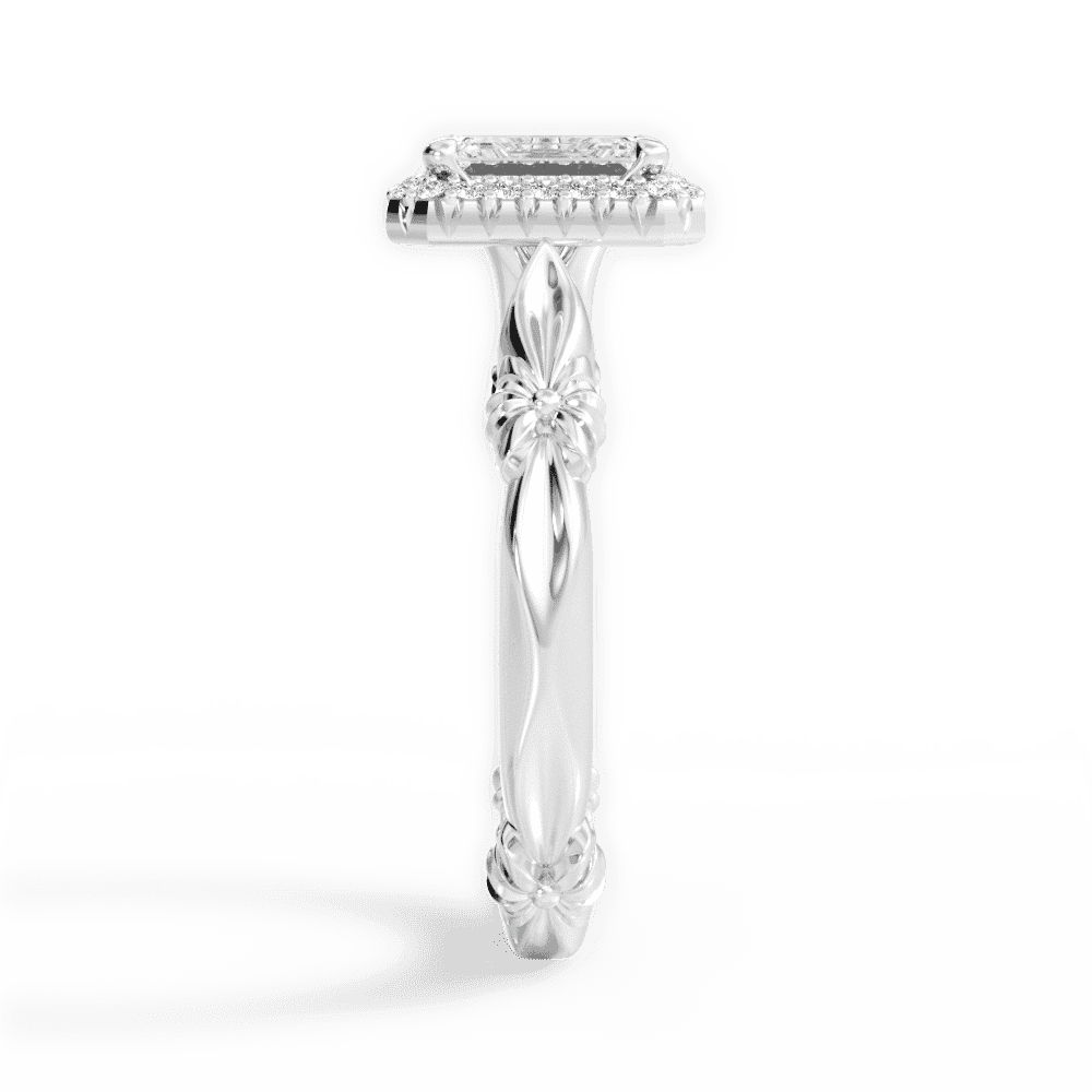 14kt White Gold/18kt White Gold/Platinum/emerald/perspective