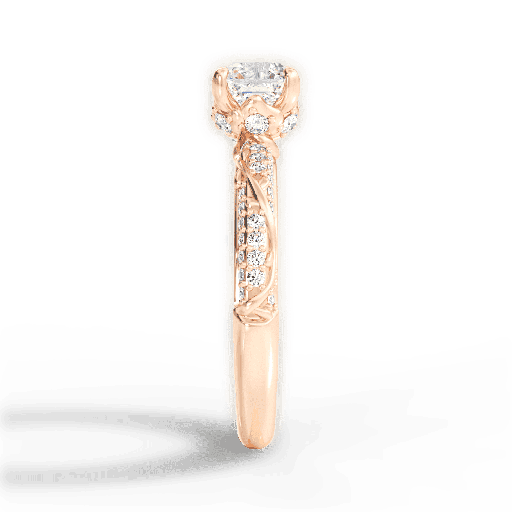 14kt Rose Gold/18kt Rose Gold/asscher/perspective