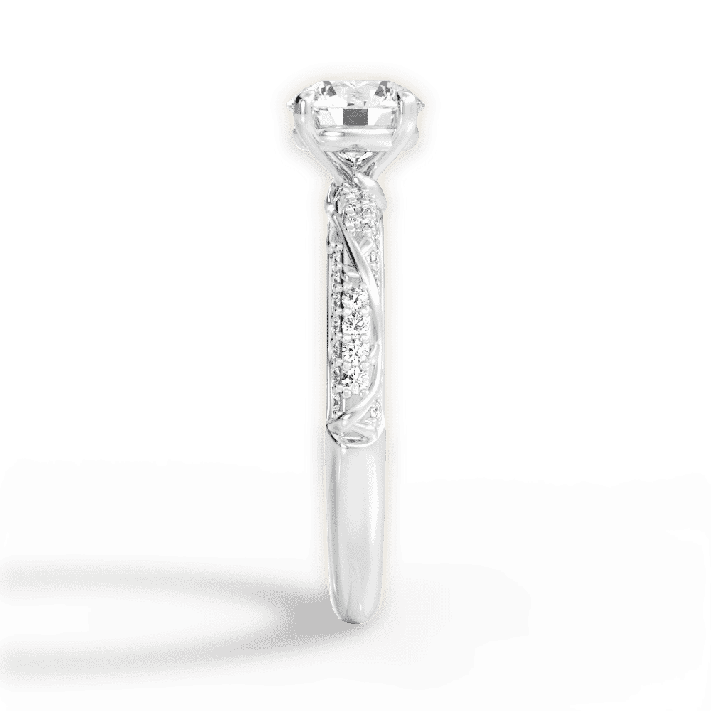14kt White Gold/18kt White Gold/Platinum/round/perspective