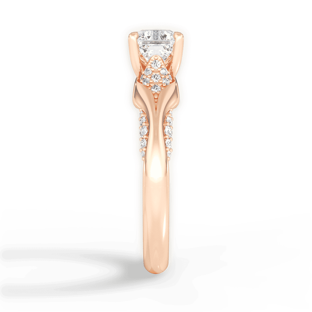 14kt Rose Gold/18kt Rose Gold/asscher/perspective