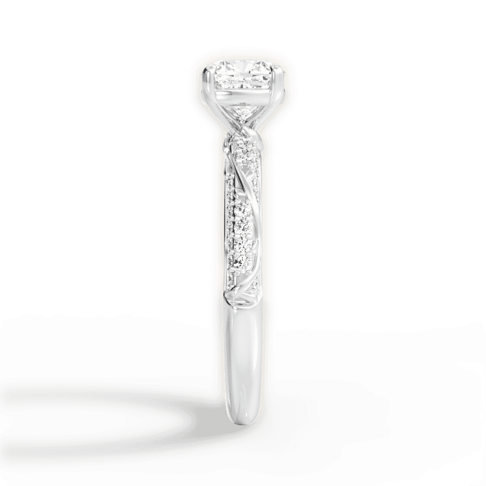 14kt White Gold/18kt White Gold/Platinum/cushion/perspective