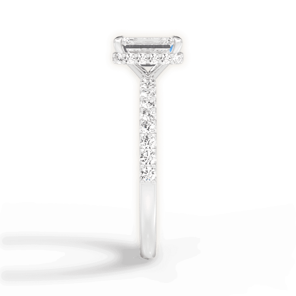 14kt White Gold/18kt White Gold/Platinum/emerald/perspective