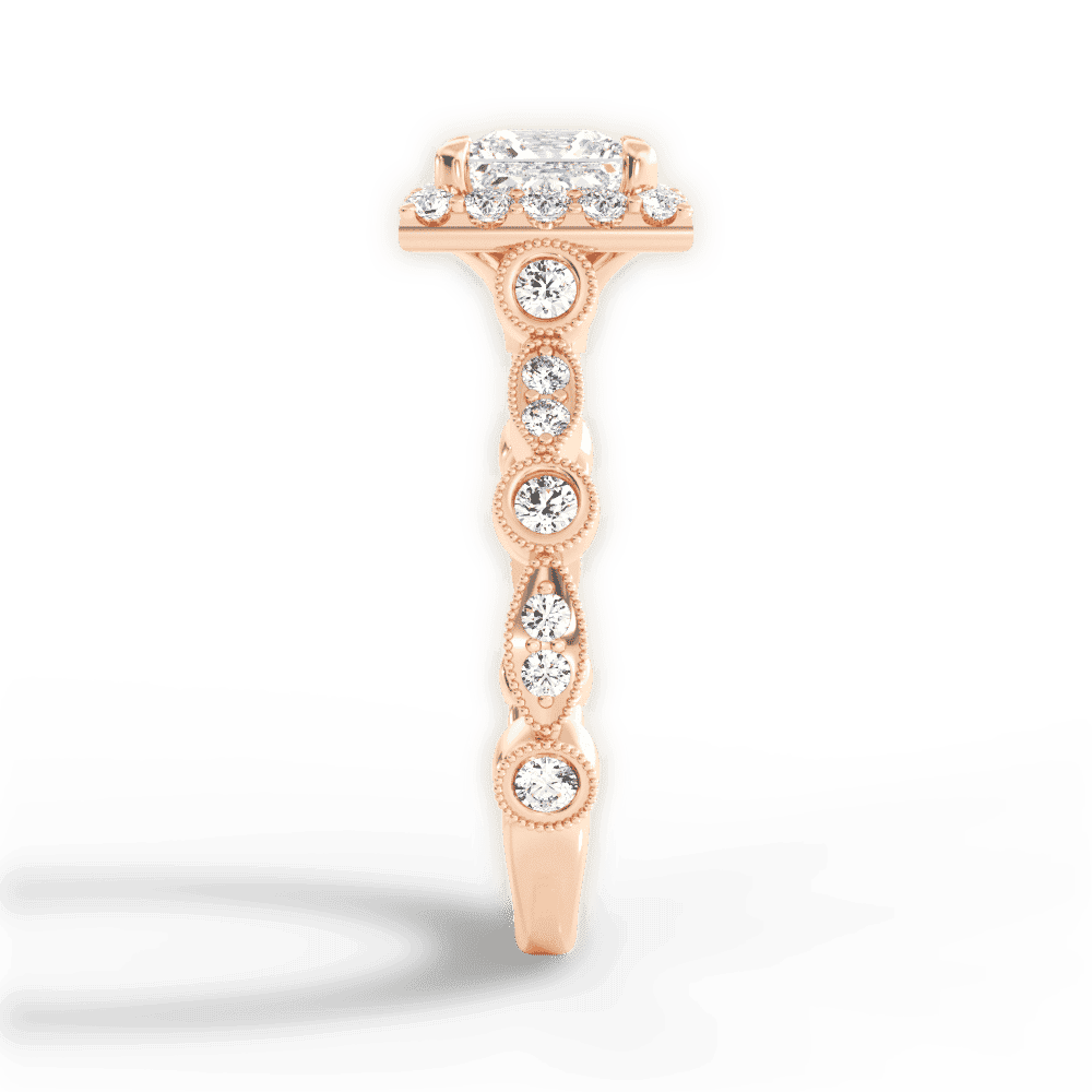 14kt Rose Gold/18kt Rose Gold/princess/perspective