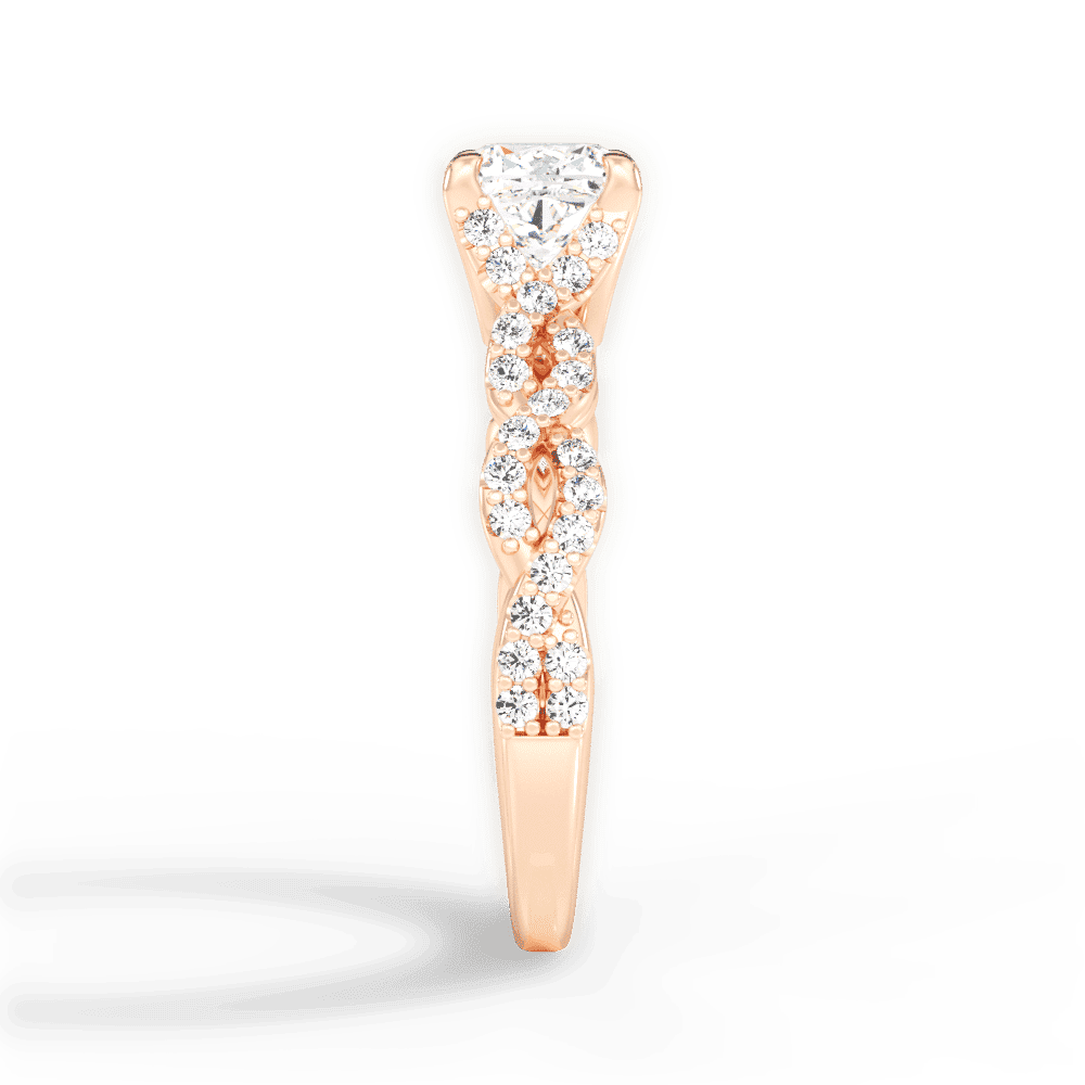 14kt Rose Gold/18kt Rose Gold/cushion/perspective