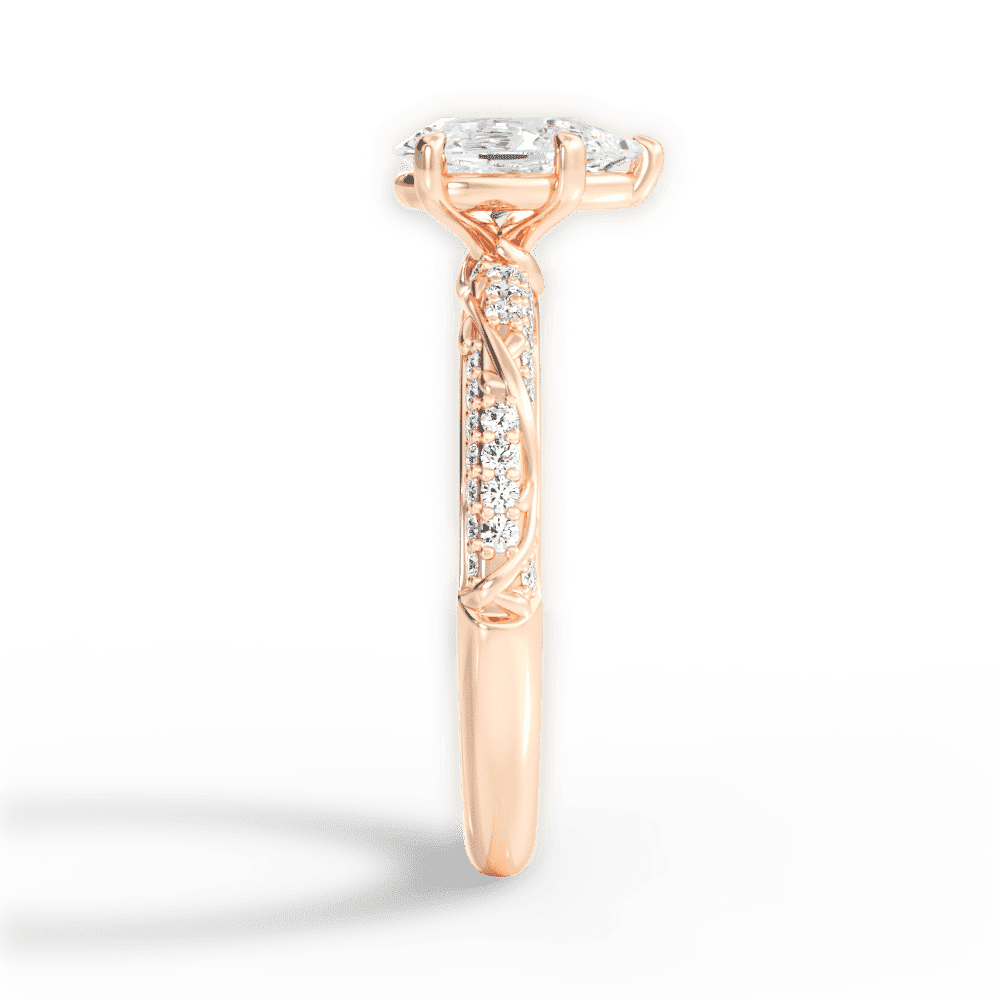 14kt Rose Gold/18kt Rose Gold/pear/perspective