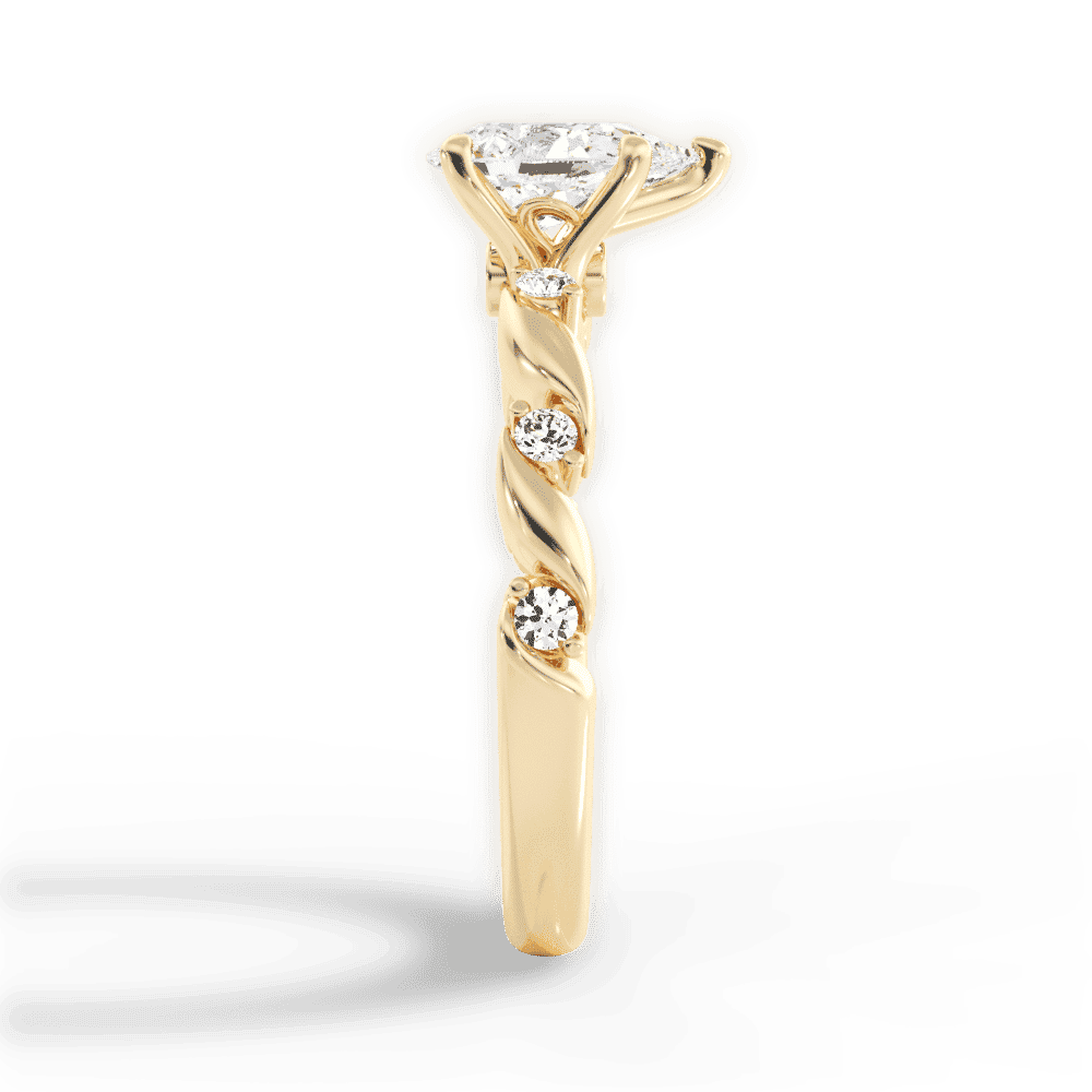 14kt Yellow Gold/18kt Yellow Gold/pear/perspective