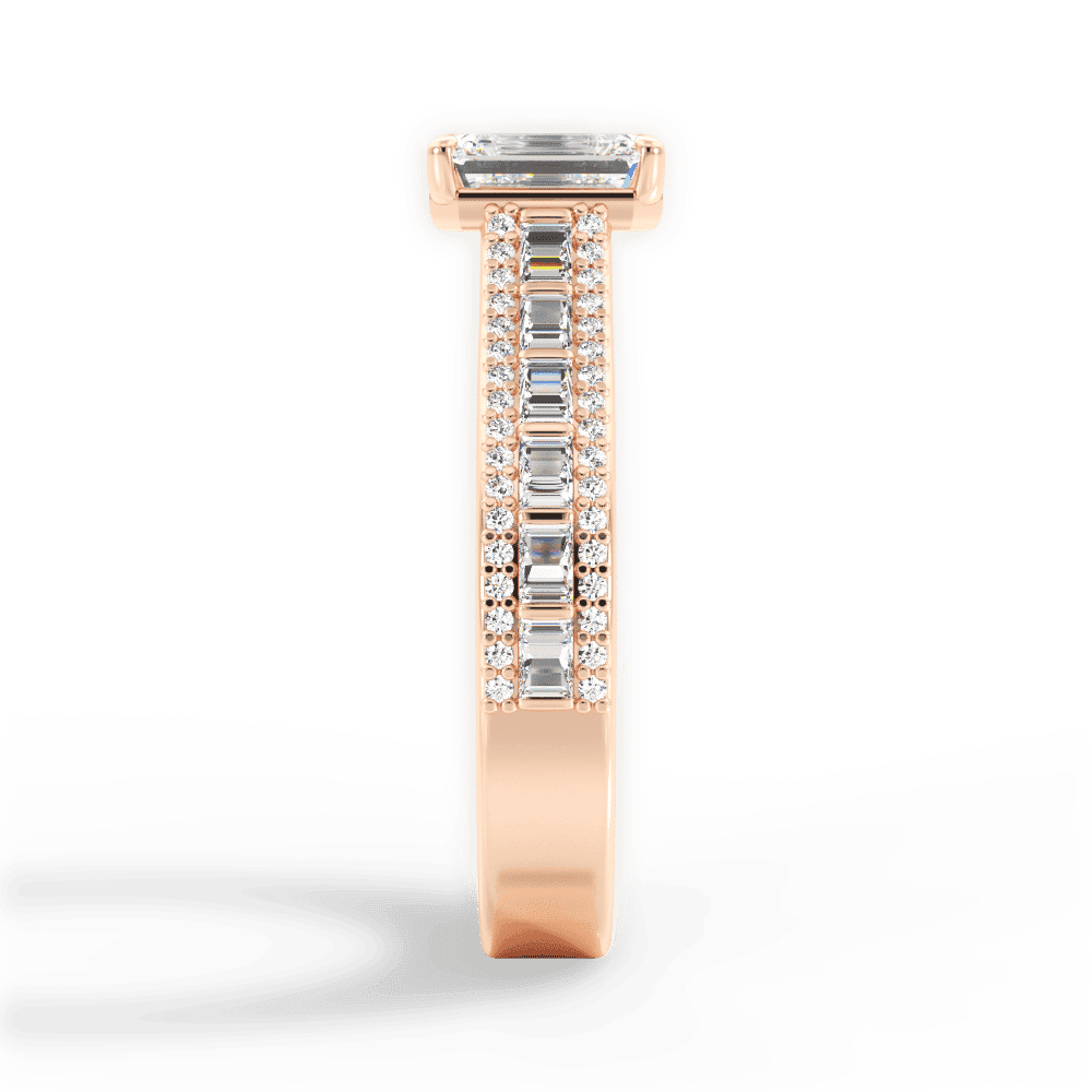 14kt Rose Gold/18kt Rose Gold/emerald/perspective