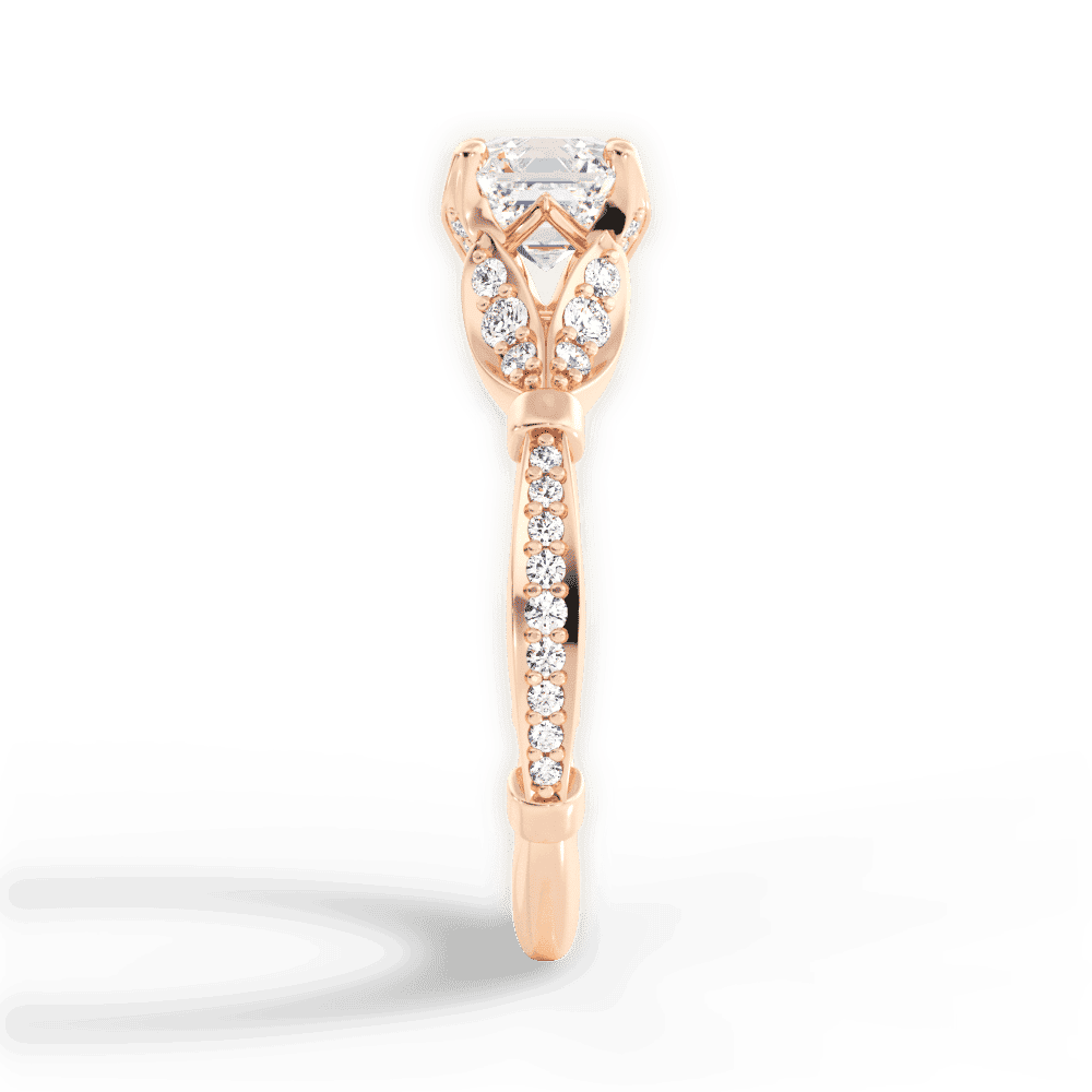 14kt Rose Gold/18kt Rose Gold/asscher/perspective