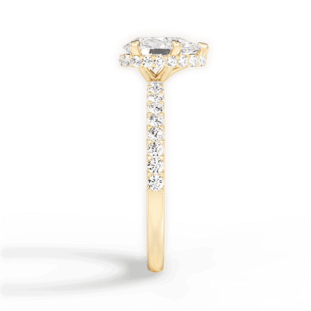 14kt Yellow Gold/18kt Yellow Gold/pear/perspective