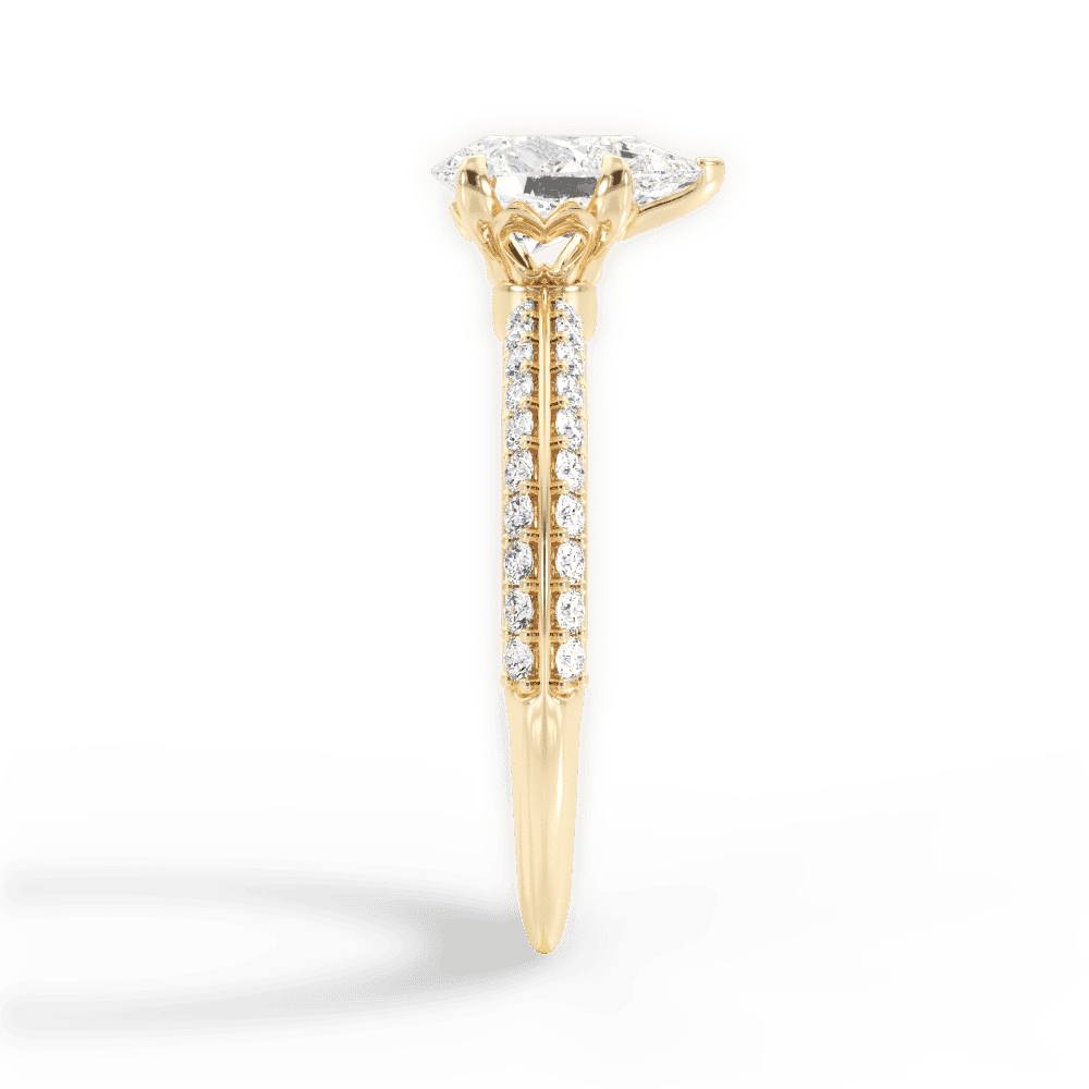 14kt Yellow Gold/18kt Yellow Gold/pear/perspective