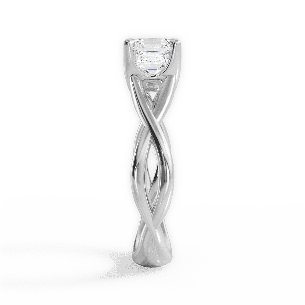 14kt White Gold/18kt White Gold/Platinum/asscher/perspective