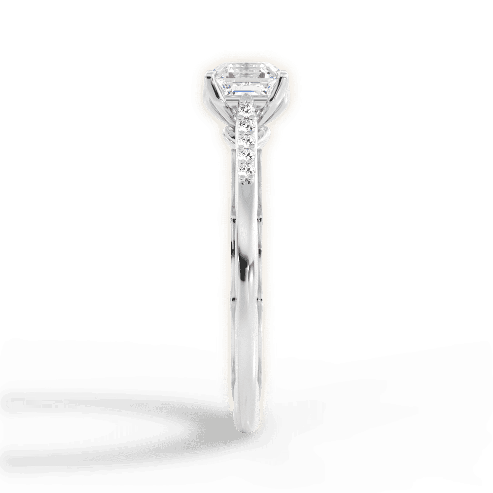 14kt White Gold/18kt White Gold/Platinum/asscher/perspective