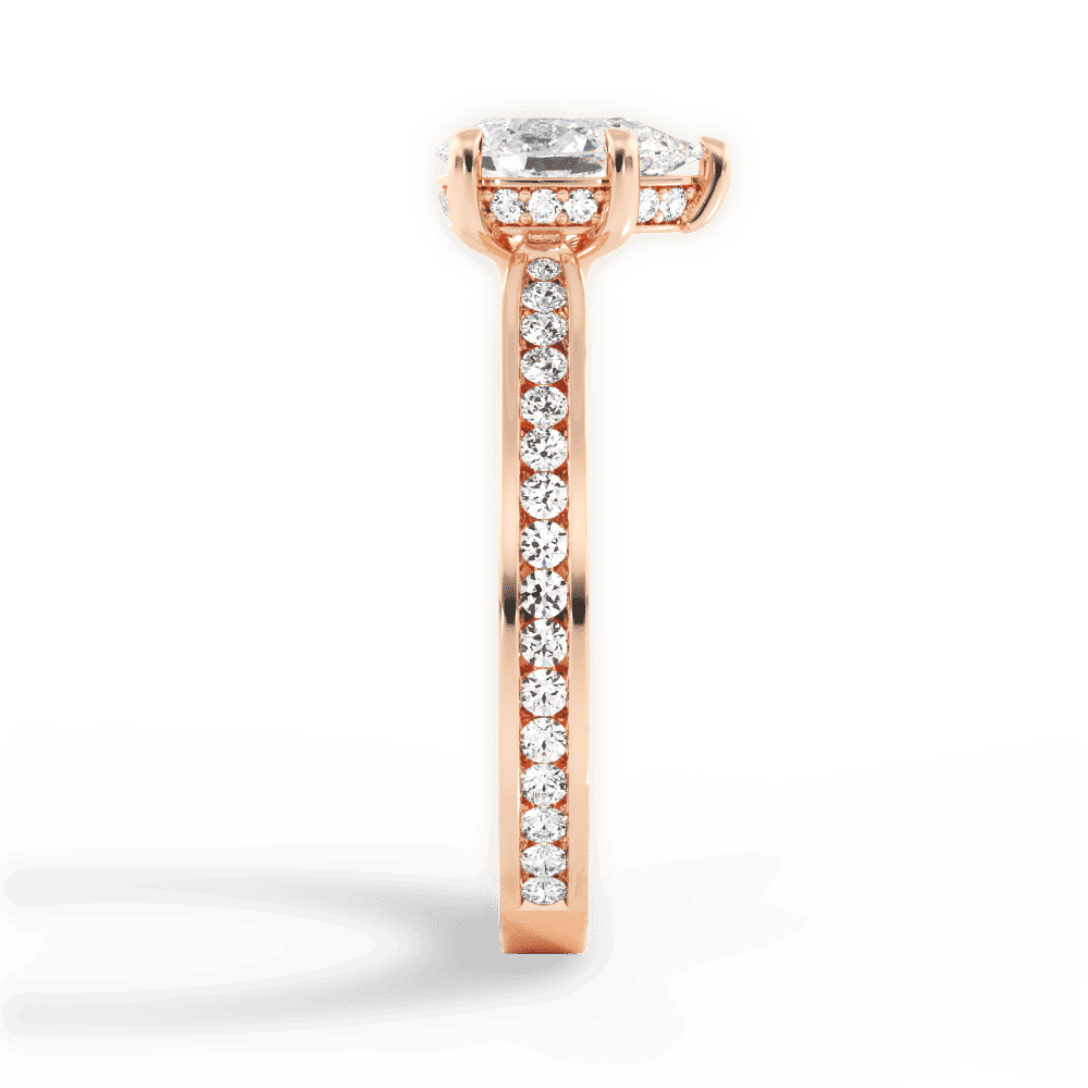 14kt Rose Gold/18kt Rose Gold/pear/perspective