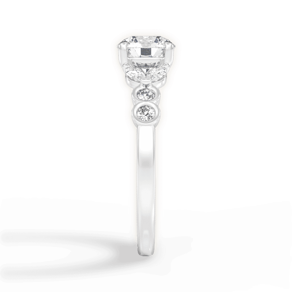 14kt White Gold/18kt White Gold/Platinum/round/perspective