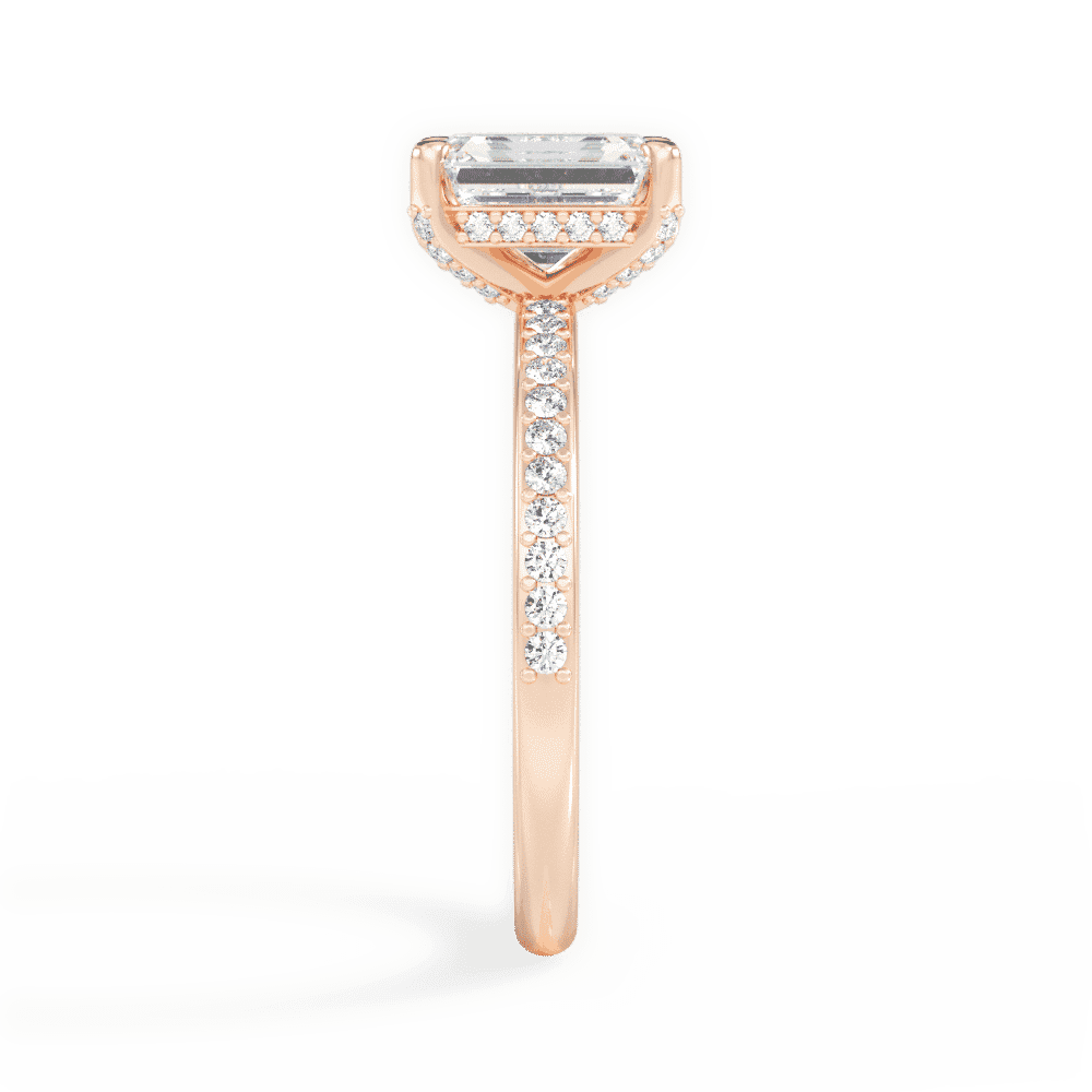 14kt Rose Gold/18kt Rose Gold/emerald/perspective
