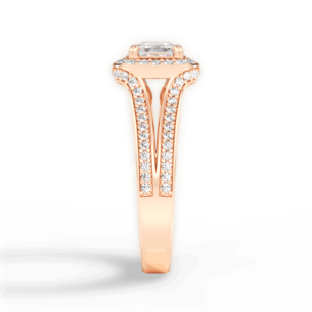 14kt Rose Gold/18kt Rose Gold/asscher/perspective