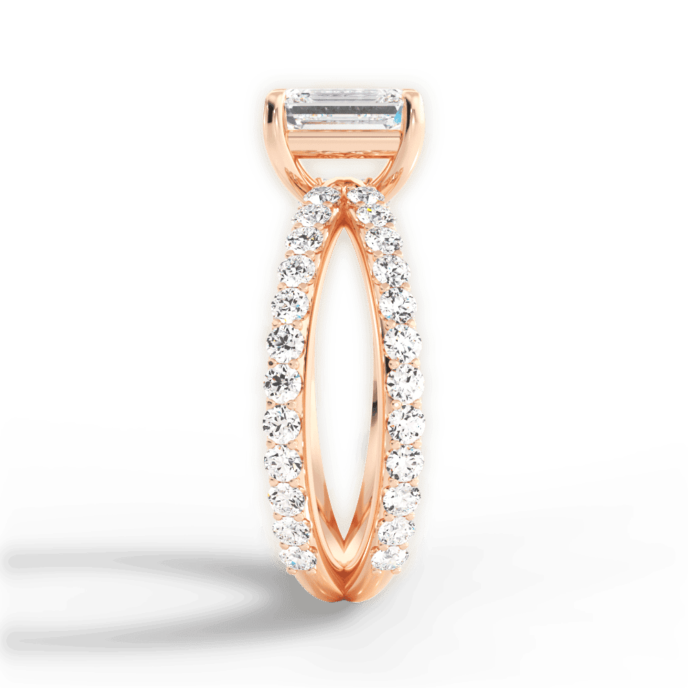 14kt Rose Gold/18kt Rose Gold/emerald/perspective