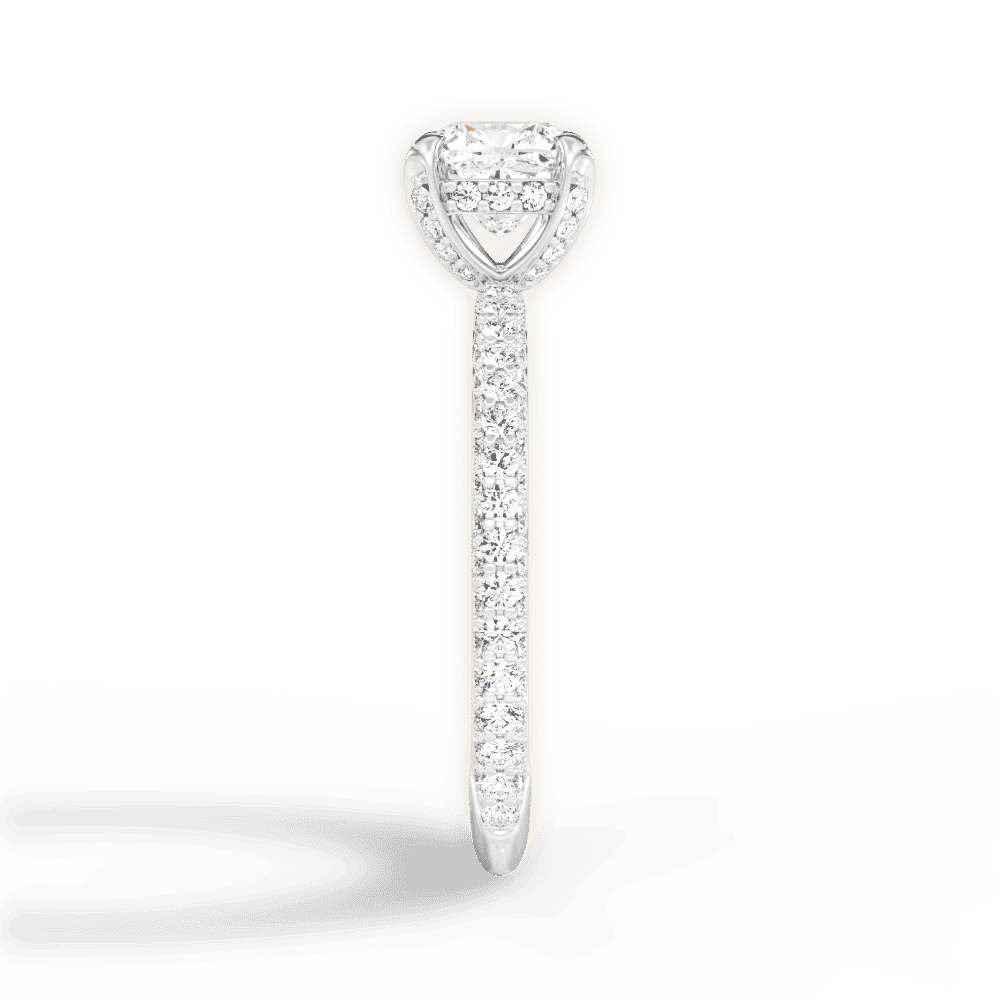 14kt White Gold/18kt White Gold/Platinum/cushion/perspective